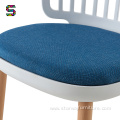 PP back with cushion solid beech leg dining-chair